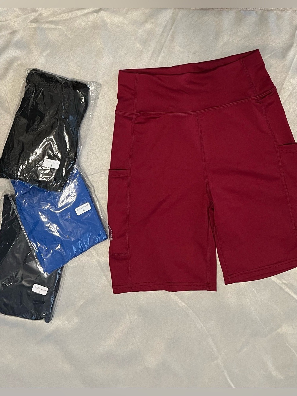 NWOT High Waist Pocket Bike Shorts Relaxed Fit Side Pockets Multiple Colors